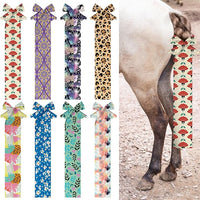 Eccliy 8 Pcs Horse Tail Bag Breathable Guard Stretchy 22" Slip on Horse Tail Wrap 2 Strand Closure Straps Grooming Supplies to Keep from Dirt Breakage Rubbing 8 Designs