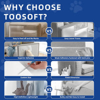 TOOSOFt Anti Cat Scratch Furniture Protector Clear Vinyl 196.9"x16.5" – Essentials for Cats - 196.9"x16.5" - image 4