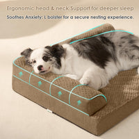 EHEYCIGA Orthopedic Dog Bed Medium Size, Memory Foam Dog Bed - Brown / 41.0"L x 27.0"W x 6.5"Th - image 4