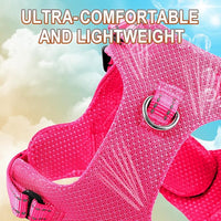 Dog Harness Step in Dog Vest Harness, Reflective Adjustable Puppy No Pull Harness Breathable Soft for Small and Medium Dogs Cats, Pink, XS