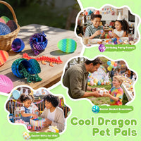TBOLINE 16 pack dragon eggs with 3D printed articulated dragons and basket - view 4