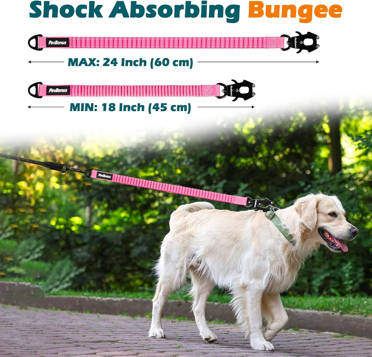 PetBonus Bungee Dog Leash Extension - Pink - image 3