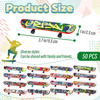 Woozettn mini finger skateboards, 50 small plastic boards in assorted designs - view 2