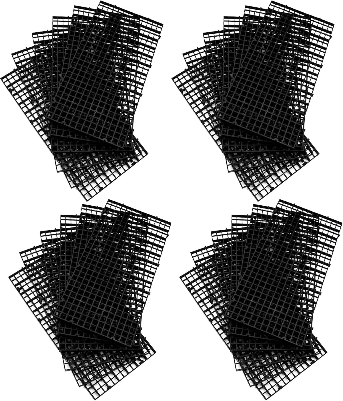 12 Pcs Aquarium Fish Tank Divider Plastic Egg Crate, L – Essentials for Fish - S 24pcs Black