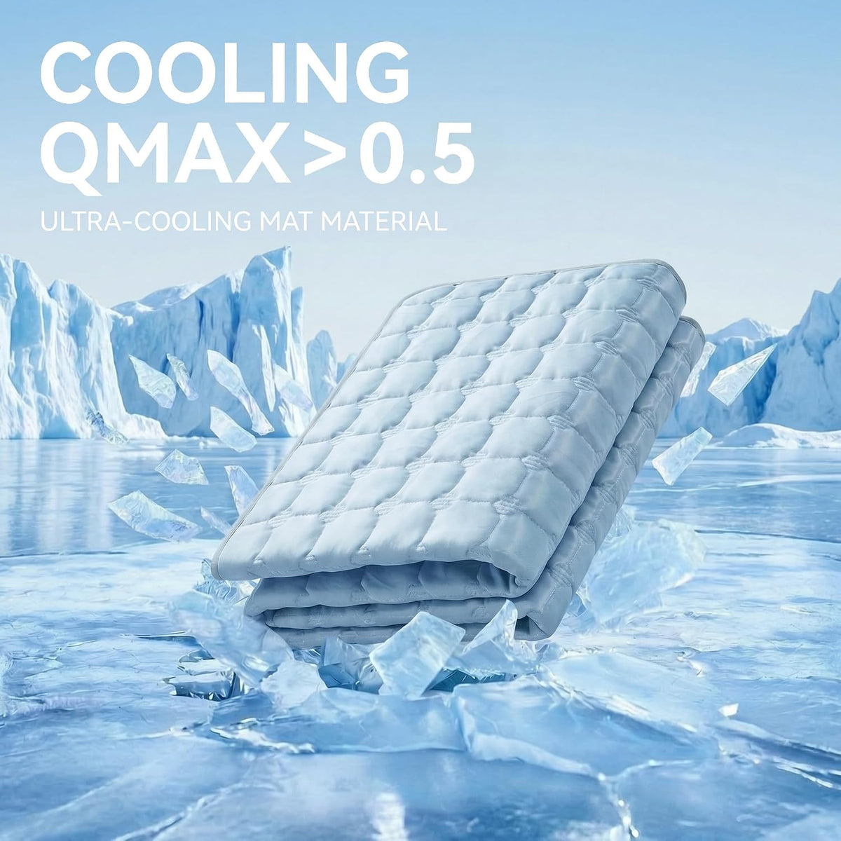 FunFurry Cooling Mat for Dogs，59"X40" Extra Large Pet Pad，Q-Max>0.5 - Light Blue / 36" x 27"（L） - image 2
