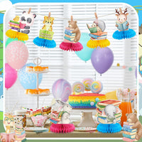 Moinchore 12 Diwali honeycomb table centerpieces with colorful 3D designs - view 28