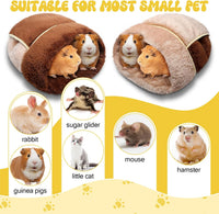 2 Pcs Guinea Pig Fleece Hideouts, Blue, Khaki, Star – Daily Care for Small Pets - Dark Brown, Light Coffee / Solid - image 3