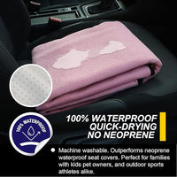 Back Seat Cover for Car Trucks Van SUV,Waterproof Rear Bench Towel Seat Covers for Dogs and Kids,Automotive Backseat Protector (Pink)
