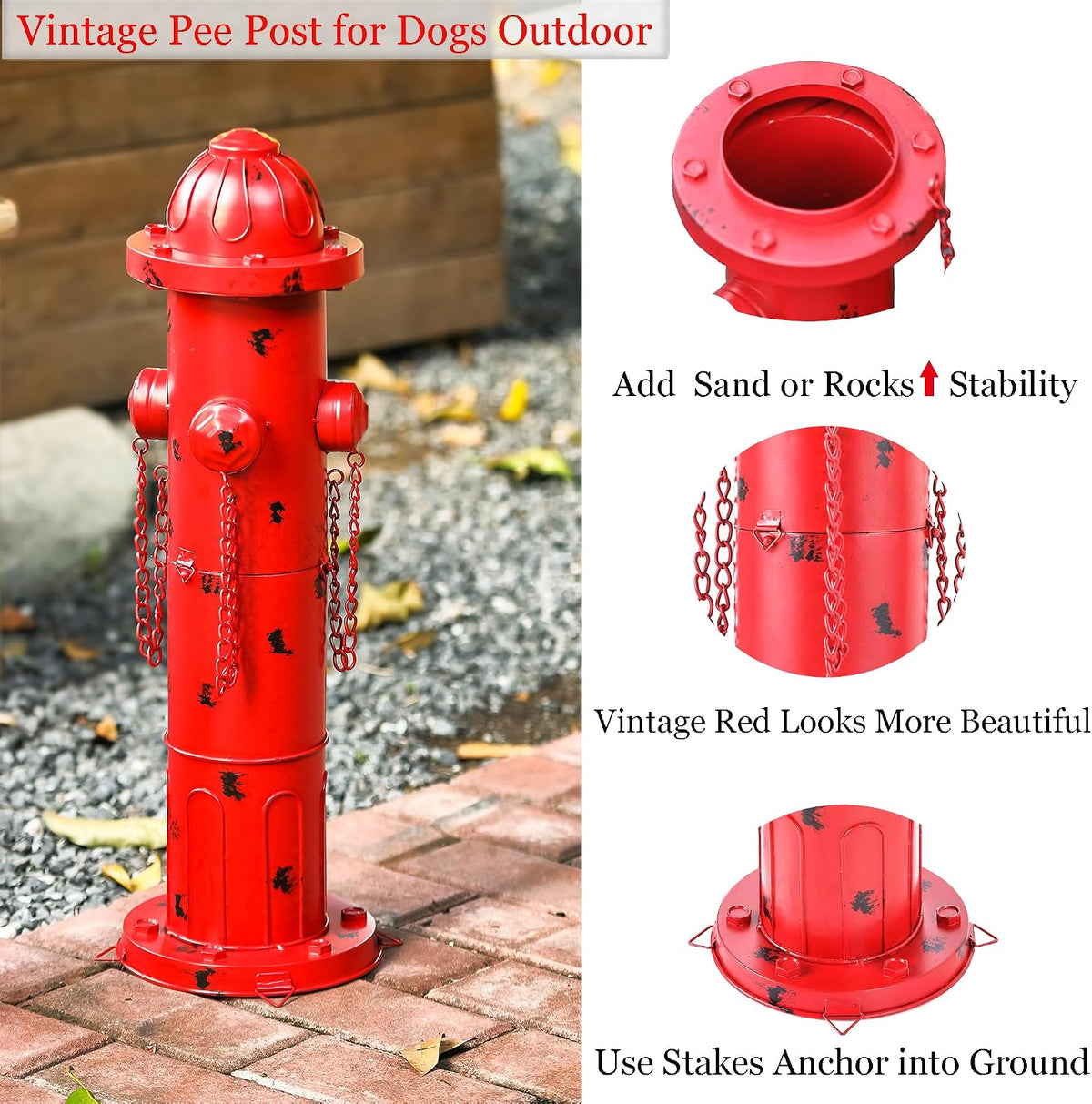 7.8" H Metal Potty Training Fire Hydrant for Dogs to Pee On Indoor - 24" - image 4