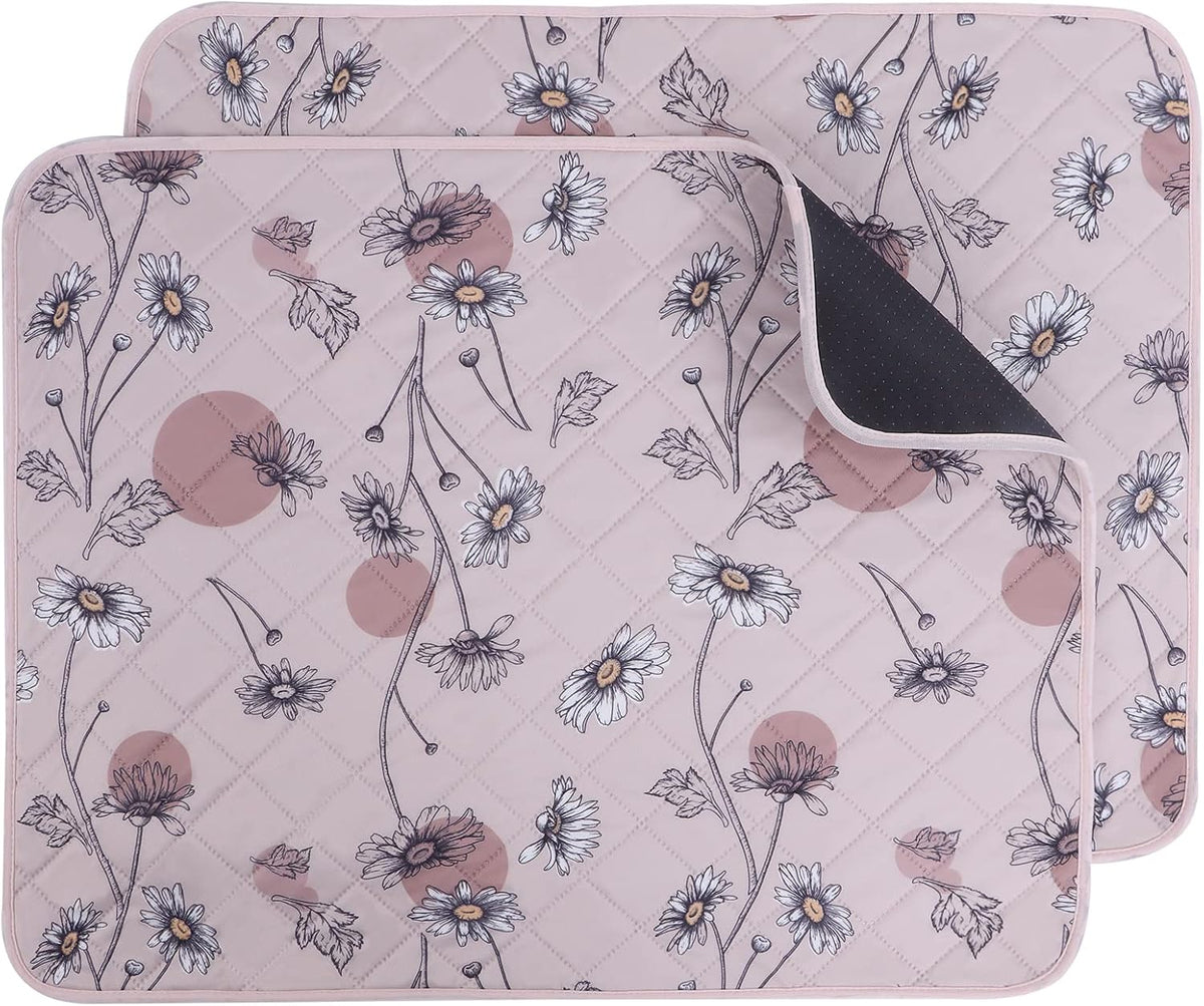 IEUUMLER Washable Pee Pads for Dogs - Pink Daisy / 24"X18"-2pcs