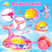 Difola kids pool float with water gun in a pink mermaid design - view 7