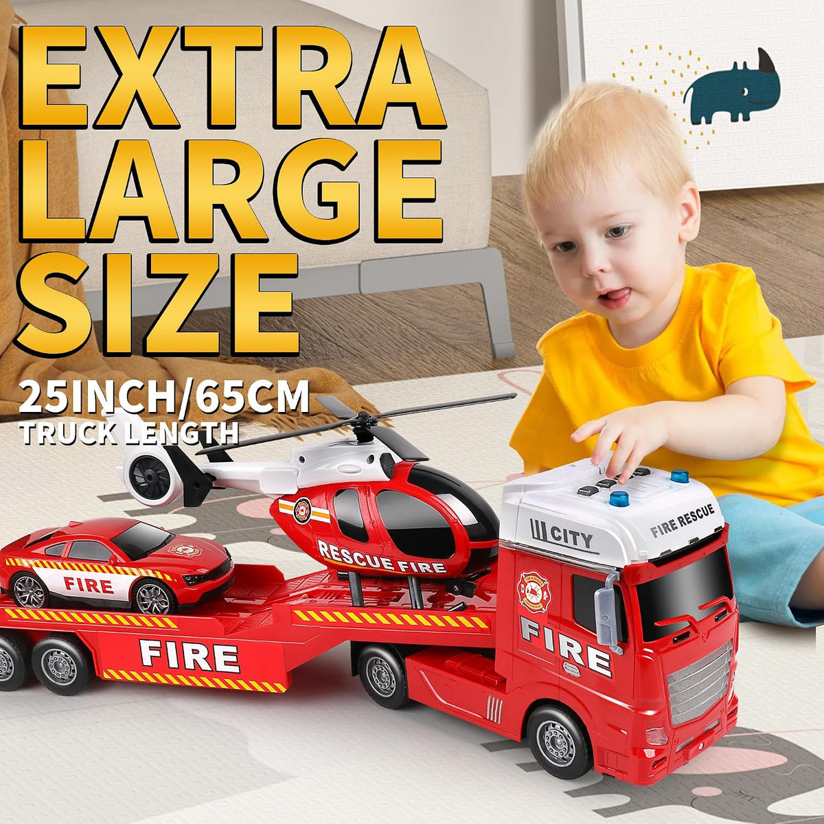Dwi Dowellin Toddler Boy Toys for 3 4 5 6 Year Old - Fire Truck - image 3