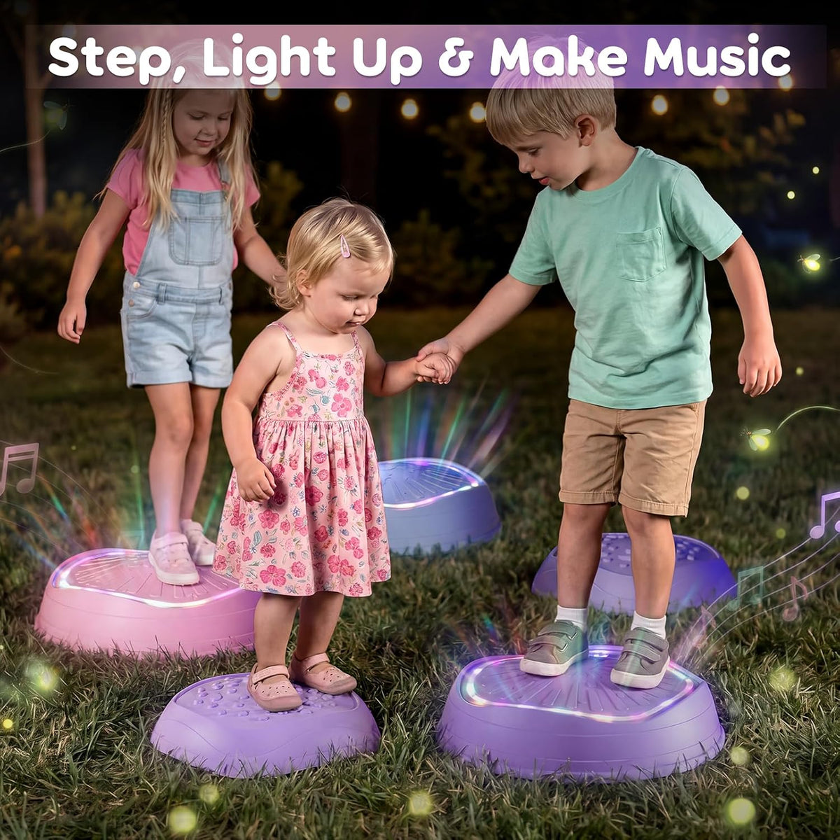 Lehoo Castle Musical Light Up Stepping Stones for Kids – Fun for Kids & Family - Purple - image 2