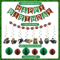 YEOCU Birthday Decorations - GreenBrown / Football - image 2