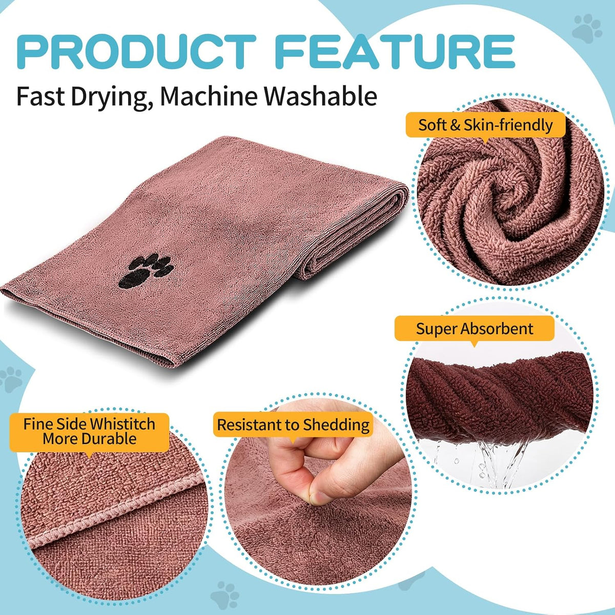 2 Pack Microfiber Dog Towels for Drying Dogs - Brown / 2-Pack - image 3