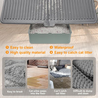 UPSKY Large Cat Litter Mat 31" x 24" Waterproof and Washable - 2.Grey - image 3