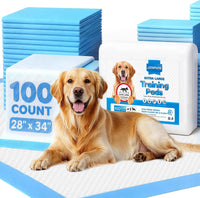 100 Count Puppy Pads 28"x34", Super Absorbent - 28"x34" 100-Count