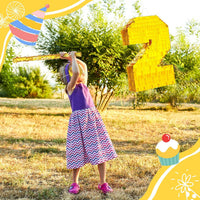 Sratte gold foil number piñata set with gold blindfold, piñata stick and bag of confetti - view 29