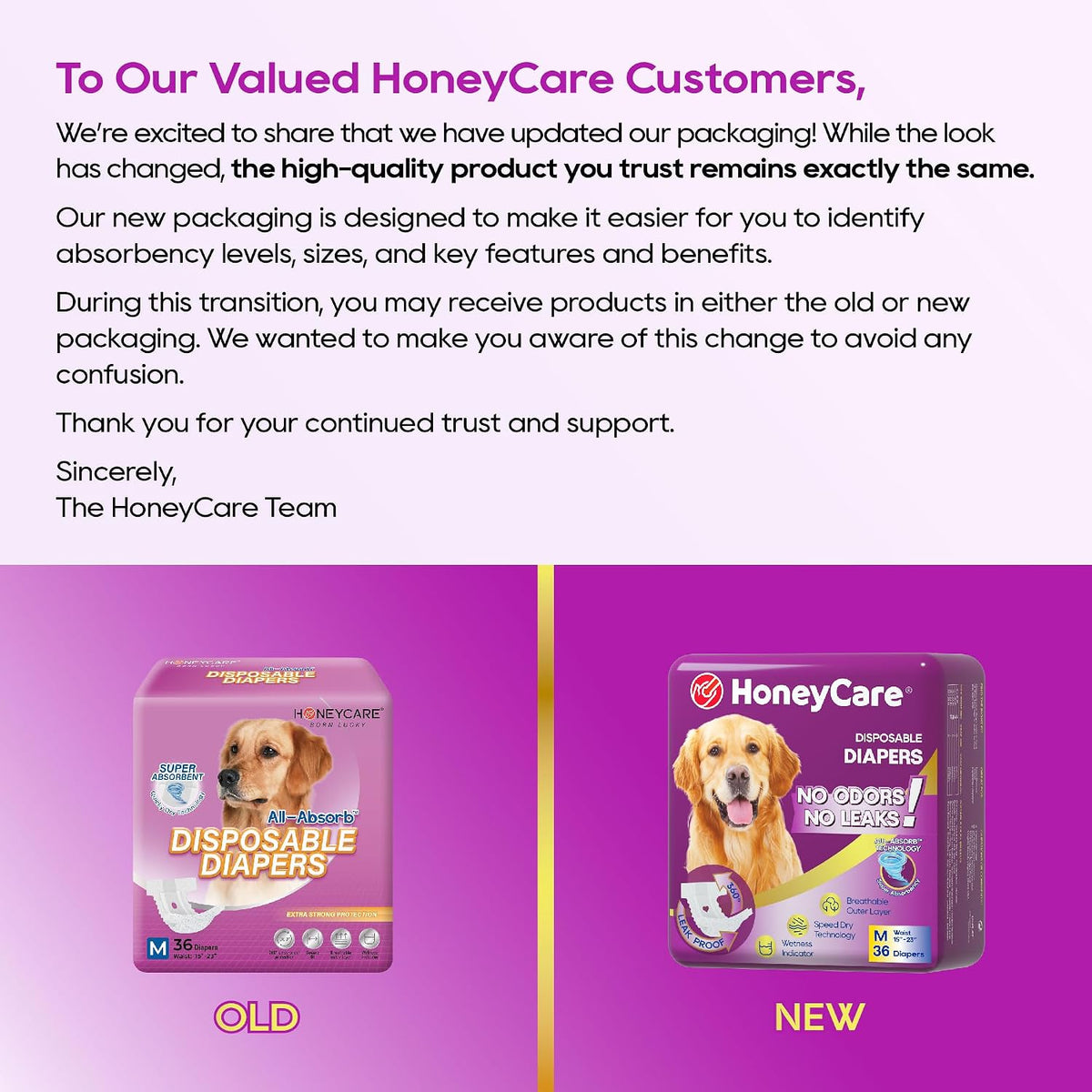 HONEY CARE All-Absorb Disposable Female Dog Diapers Small Size - Medium (Pack of 1) - image 2