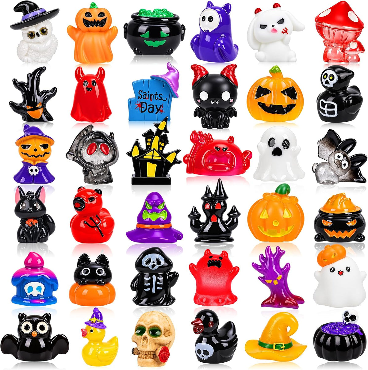 44Pcs Halloween Mini Ghost Figurines 44 Styles Luminous Resin - 54pcs-halloween Figures