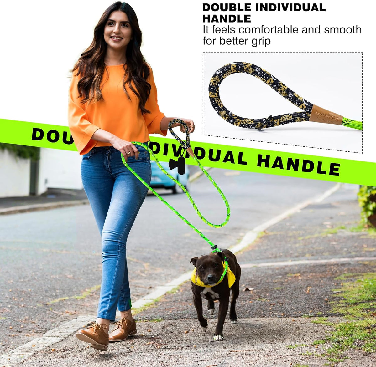 Slip Lead Dog Leash Reflective Training Durable Braided Rope Leashes – Essentials for Dogs - Light Green / 1PC Large 1/2in x 6ft - image 3