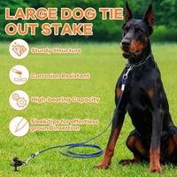 Dog Tie Out Stake, Heavy Duty 360°Swivel Dog Outside Lead Cable - image 3