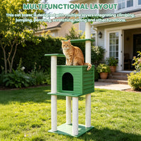 62"Tall Outdoor Cat Tree,Weatherproof Large Cat Condo with Scratching Posts – Essentials for Cats - CTT-4 - image 4