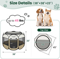Love's cabin Pet Puppy Dog Playpen - Khaki / 38.0"L x 38.0"W x 23.0"H - image 3
