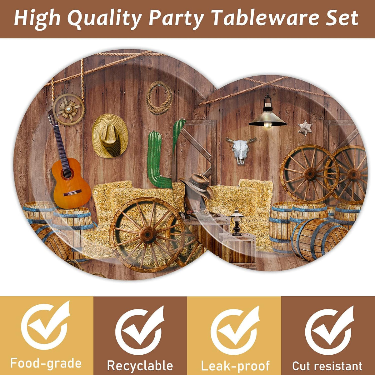Tevxj navy blue and silver happy birthday tableware set with plates, napkins and forks for 24 - view 36