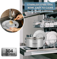 Dog Water Bowl No Spill,3L/101oz Large Spill Proof Water Bowl for Dogs, Stainless Steel Slobber Stopper Slow Drinking Dog Bowl Anti Splash Pet Water Dispenser for Messy Drinkers