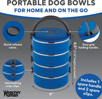 Healthy Human Travel Pet Bento Bowls - 4-Bowl Set / Blue - image 3