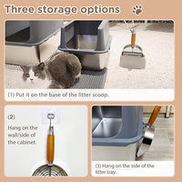 Cat Litter Scoop, Litter Scooper, Metal Cat Litter Scoop, Stainless Steel Cat Litter Scoop, Kitten Pooper Lifter, Kitty Metal Scooper with Holder for Cat Litter Box Strip Holes Easy Cleaning