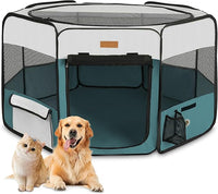 Dog Playpen, Portable Pet Play Pen for Cat, Puppies, Rabbits, Chickens, Foldable Large-Capacity Pet Tent for Indoor/Outdoor Travel Camping Blue