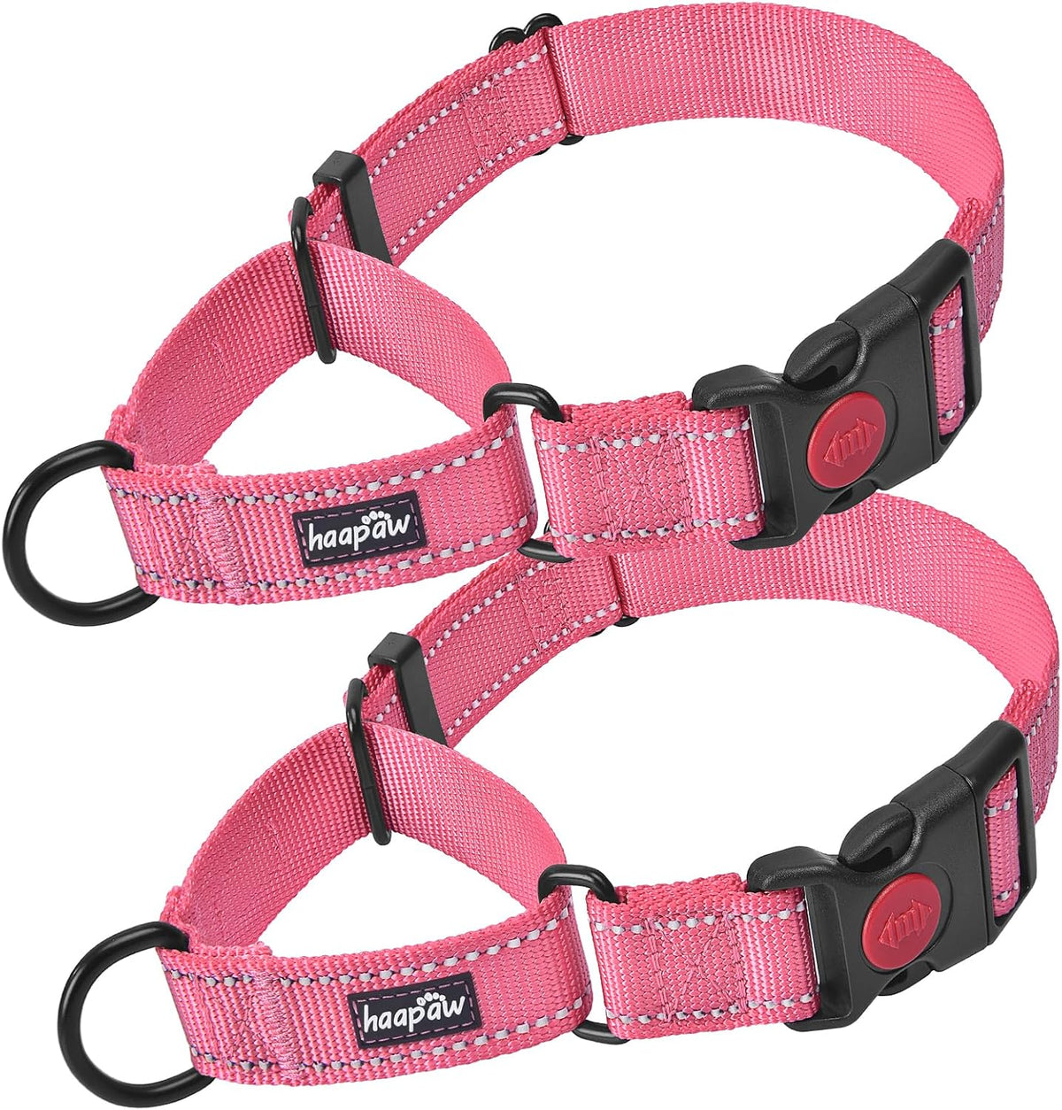 Haapaw Escape-Proof Martingale Dog Collar - Pink / S / 2-Pack Collars