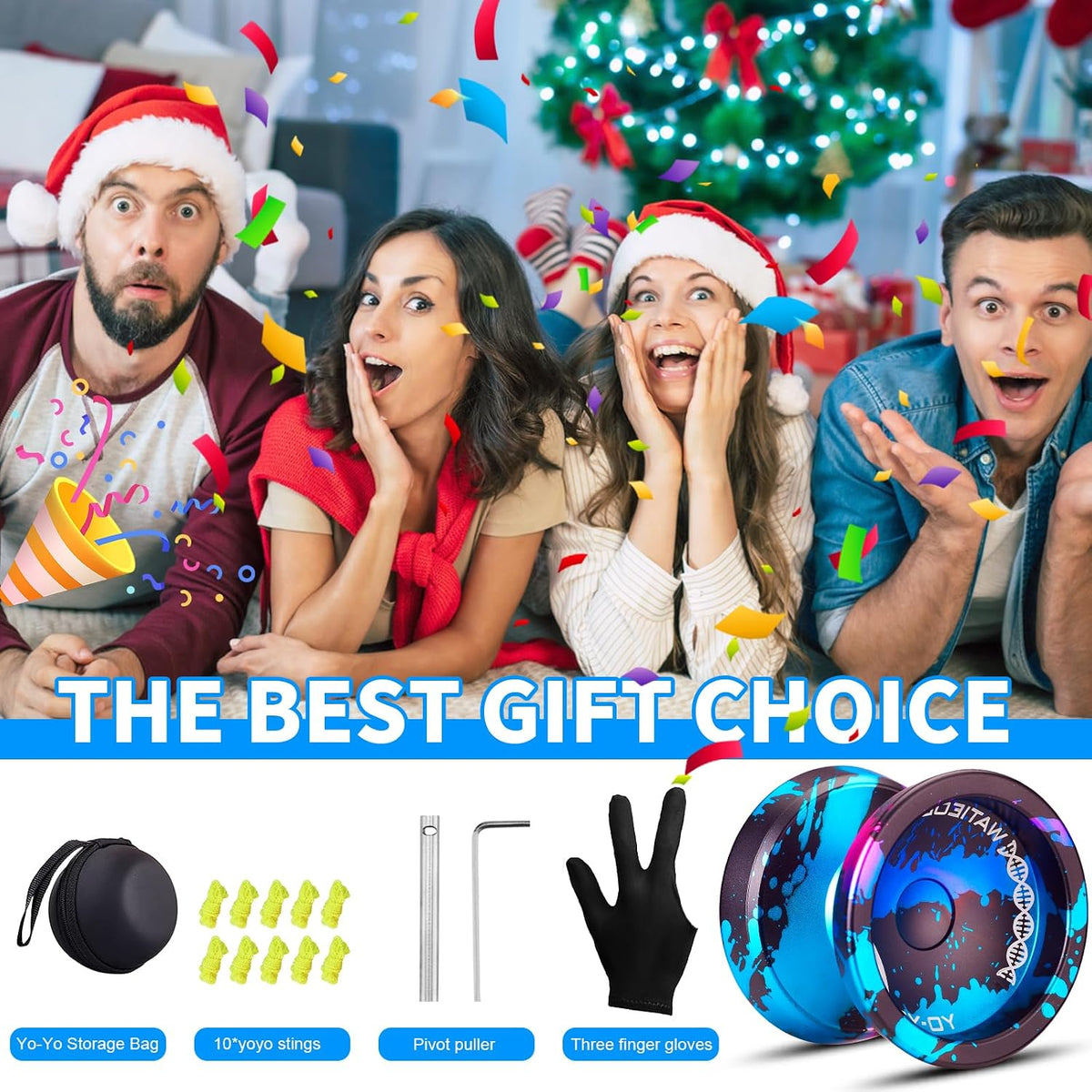C130 YoYo Professional Responsive Yo yo Bearing for Kids Beginner - Dark Blue Pink yoyo - image 4