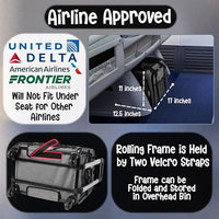 Pet Carrier with Wheels | United Delta American Frontier Airline Approved | Two Expandable Sides, Storage Pockets Adjustable Leash | Rolling Dog and Cat Carrier TSA Compliant (Grey)