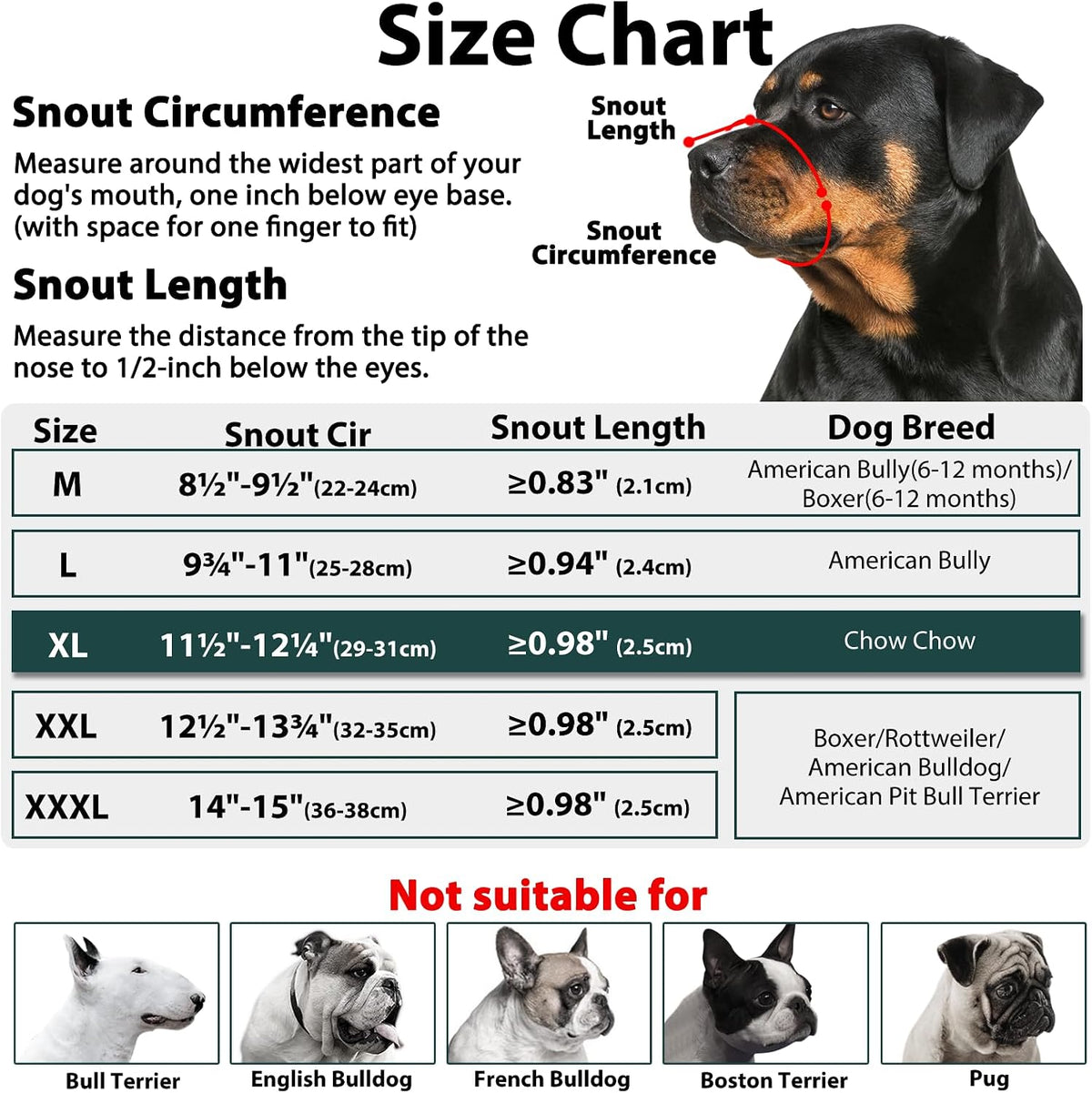 Soft Fabric Dog Muzzle for Pitbull Rottweiler Anti Fierce Biting – Essentials for Dogs - Black / XL [Snout Cir: 11.5"-12.25"] - image 2