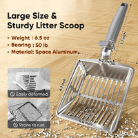 Large Metal Cat Litter Scoop w/ Deep Shovel - Grey - image 2