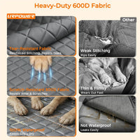 URPOWER Dog Car Seat Cover for Back Seat - Grey / Standard - 54" Length - image 3