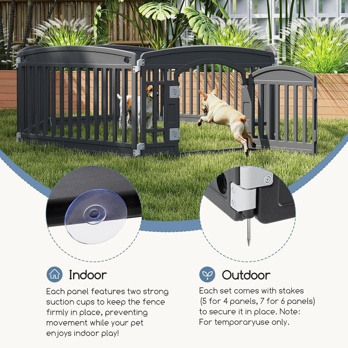 DUMOS Plastic Dog Playpen - White / 6P / 24 Inch - image 4