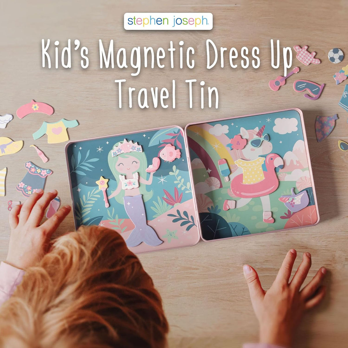 Stephen Joseph Travel TIN Magnetic Dress UP Bunny and CAT – Fun for Kids & Family - Unicorn and Mermaid - image 3