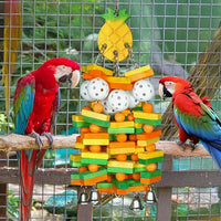 Parrot Toys 18 inches Bird Shredding Toys for Medium Large Parrots, Cockatiels, Macaw, African, Conure Bird Toy Natural Poplar Wood Material