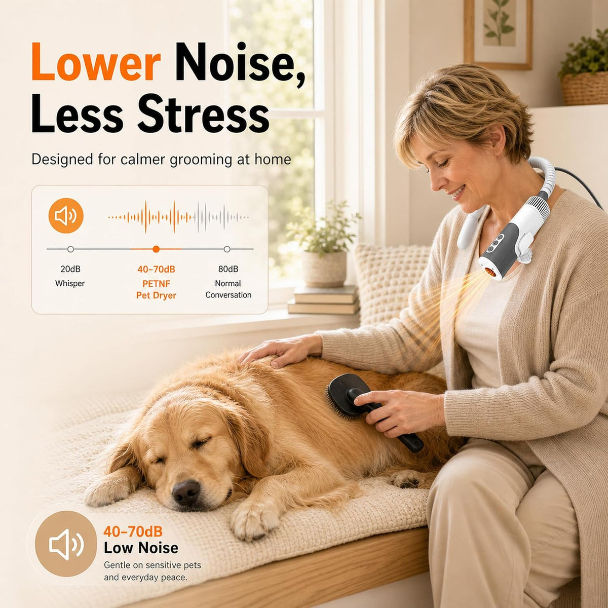 PETNF Hands-Free Neck Dog Dryer, 110 - image 4