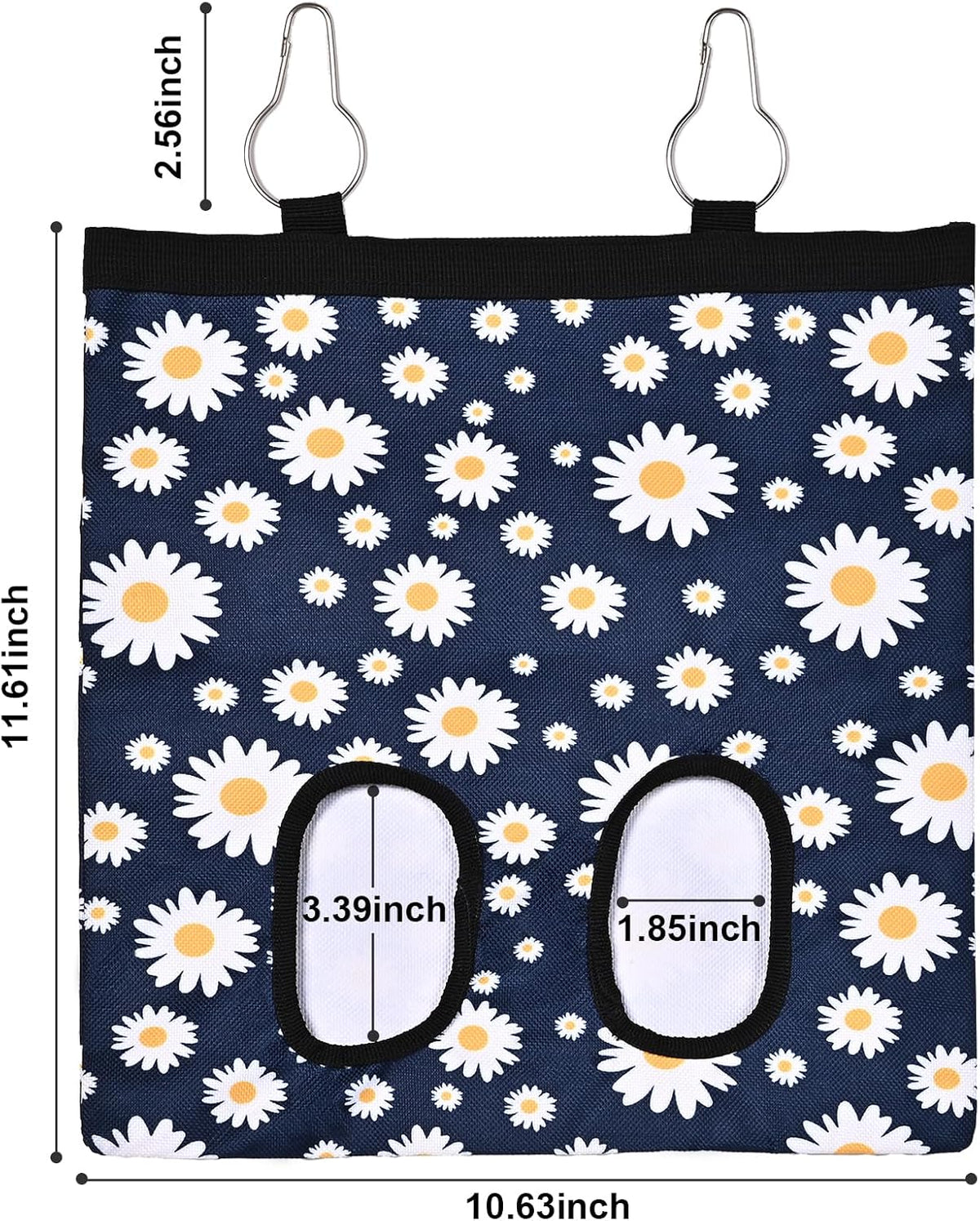 Upgraded Rabbits Hay Feeder Bag for Bunny, Guinea Pigs - Blue Daisy - image 2