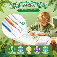 DreamyCandy 70 Pcs Washable Markers Set for Kids 4-8 - Green Dinosaur - image 4