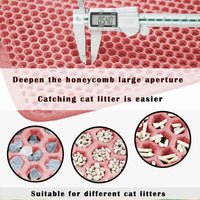 Cat Litter Mat, Honeycomb Double Layer Litter Trapping Mat – Daily Care for Cats - Pink / 45x26 Inches - image 2