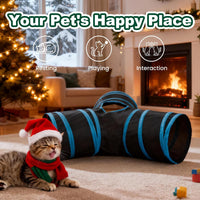 Love's cabin Cat Tunnel for Indoor Cats - Black&Blue / S (23.6"x13"x11") - image 2