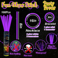 ILHSTY 100 pack green 8 inch glow sticks with connectors for necklaces - view 31