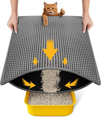 Cat Litter Mat Compact Size 23.6"x14.6" for Small Spaces - Gray / 24" x 18" (1 Pack)