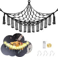 CERETIA Stuffed Animal Hammock Large Corner Plushie Net Storage - Black / Jumbo-(Package of 1)